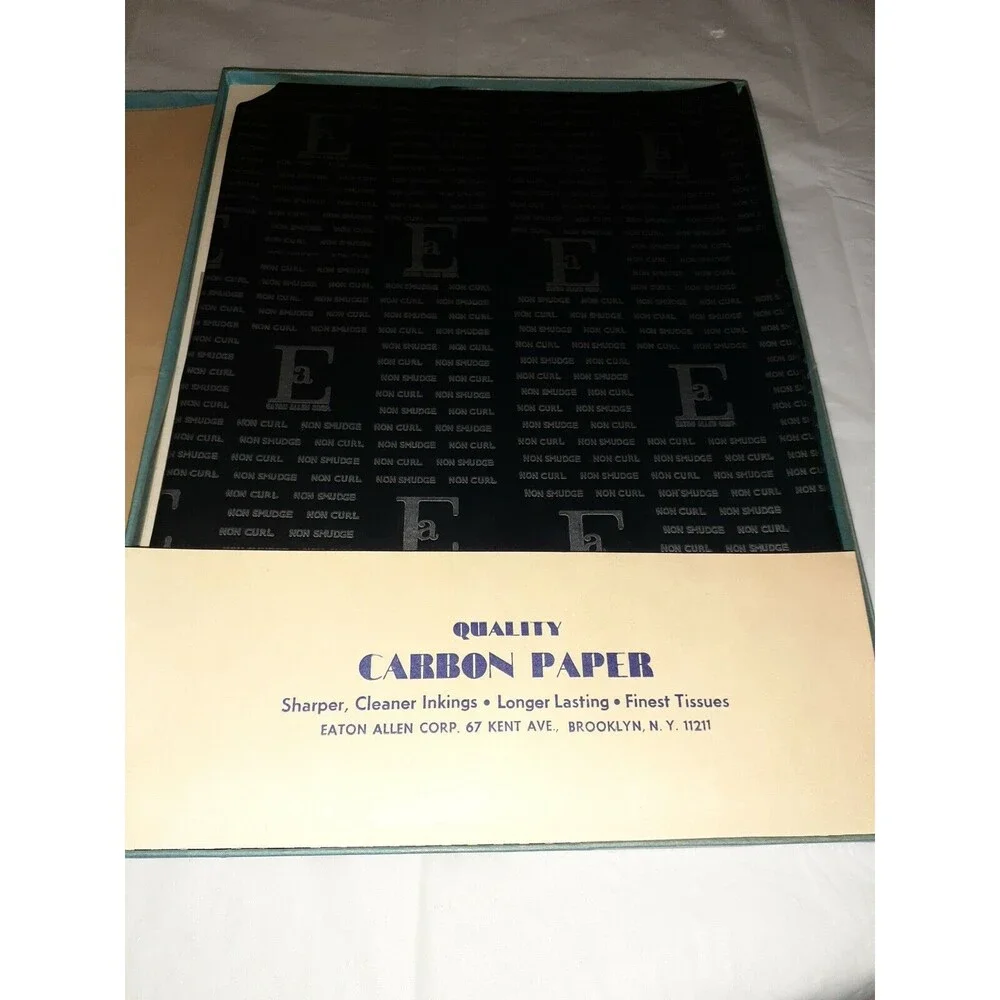 Vtg Eaton-Allen Corp. Carbon Paper Black Medium Finish Extra Quality Lt Wt